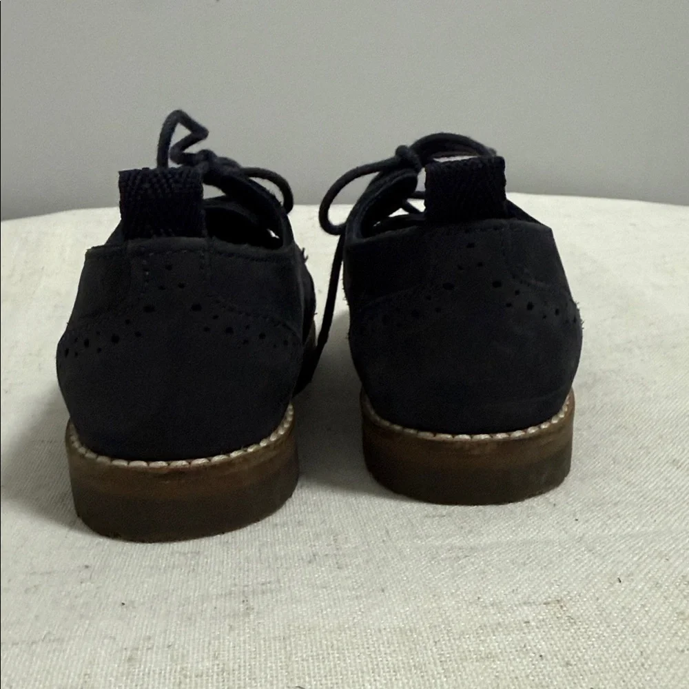 Zara Kids navy blue suede brogue Oxford shoes size 24